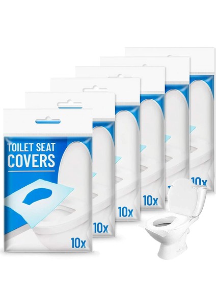 60 Adet Tek Kullanımlık Tuvalet, Biyobozunur Kağıtta Tek Kullanımlık Klozet Kapakları Umumi Tuvaletler Için Bireysel Ambalaj/g (Yurt Dışından)