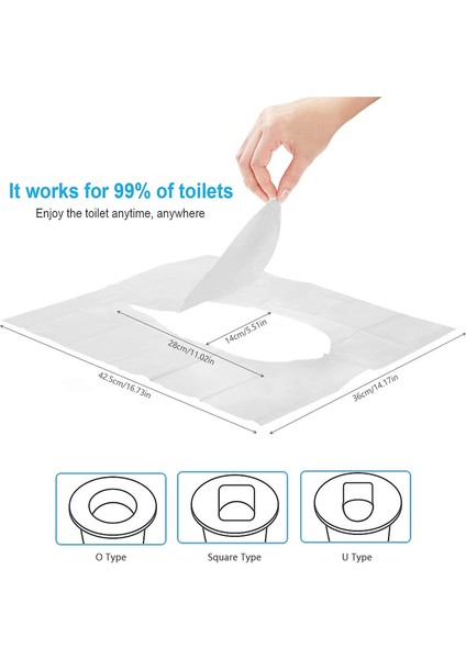 60 Adet Tek Kullanımlık Tuvalet, Biyobozunur Kağıtta Tek Kullanımlık Klozet Kapakları Umumi Tuvaletler Için Bireysel Ambalaj/g (Yurt Dışından) modelleri
