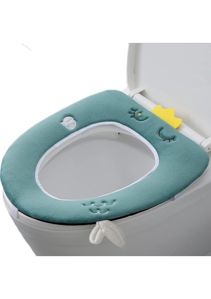 1 Adet Peluş Klozet Minderi Örtüsü Klozet Kapağı Yumuşak ve Rahat Su Geçirmez Klozet Kapağı Yıkanabilir Kapak Mat (Yeşil) (Yurt Dışından)