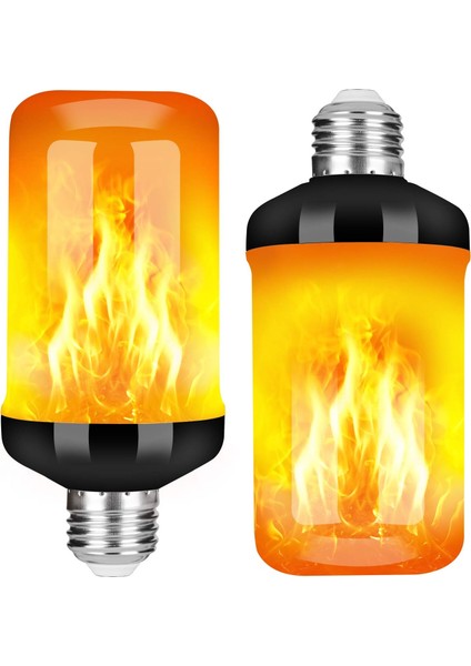 LED Alev Efektli Yangın Ampulü, Yükseltilmiş 4 Mod Titreşen Ateş Noel Süslemeleri Işıkları, Baş Aşağı Efektli E26 Taban Alev Ampulü (2 Paket) (Yurt Dışından)