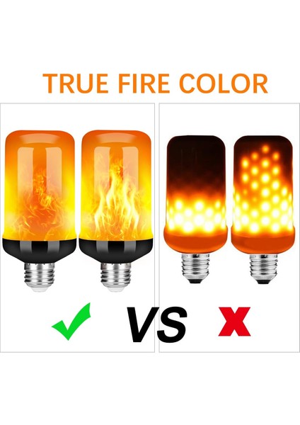 LED Alev Efektli Yangın Ampulü, Yükseltilmiş 4 Mod Titreşen Ateş Noel Süslemeleri Işıkları, Baş Aşağı Efektli E26 Taban Alev Ampulü (2 Paket) (Yurt Dışından) modelleri