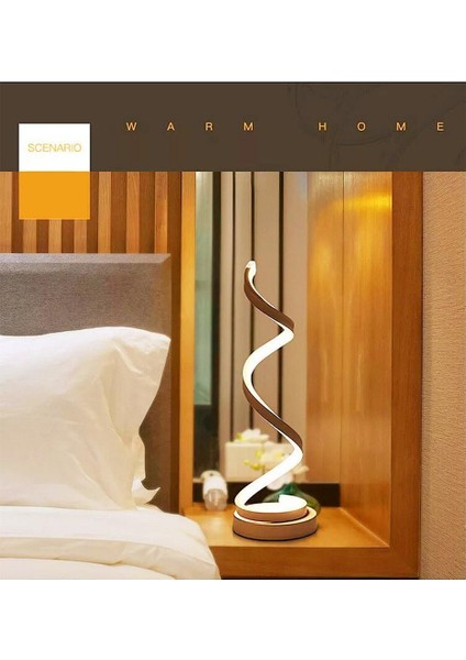 Spiral LED Başucu Lambası 12W Sıcak Beyaz Göz Koruma Parlaklığı, LED Masa Lambası/yatak Odası Oturma Odası Için Dekoratif Aydınlatma (Beyaz) (Yurt Dışından) fiyatları