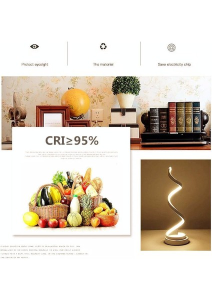 Spiral LED Başucu Lambası 12W Sıcak Beyaz Göz Koruma Parlaklığı, LED Masa Lambası/yatak Odası Oturma Odası Için Dekoratif Aydınlatma (Beyaz) (Yurt Dışından) modelleri
