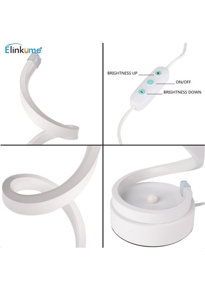 Spiral LED Başucu Lambası 12W Sıcak Beyaz Göz Koruma Parlaklığı, LED Masa Lambası/yatak Odası Oturma Odası Için Dekoratif Aydınlatma (Beyaz) (Yurt Dışından) fırsatları