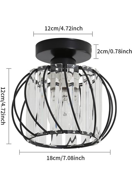 Modern Kristal Tavan Işık E27 LED Tavan Işık Mini Kristal Avize Mutfak Yemek Odası Yatak Odası Koridor Giriş Yolu Için (Siyah) (Yurt Dışından) modelleri