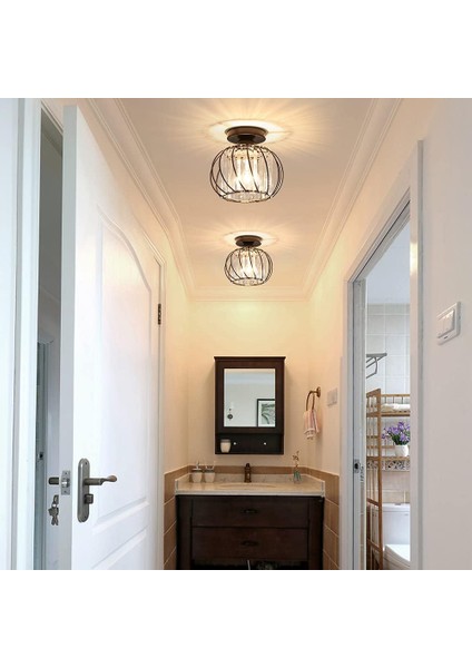 Modern Kristal Tavan Işık E27 LED Tavan Işık Mini Kristal Avize Mutfak Yemek Odası Yatak Odası Koridor Giriş Yolu Için (Siyah) (Yurt Dışından) indirimleri