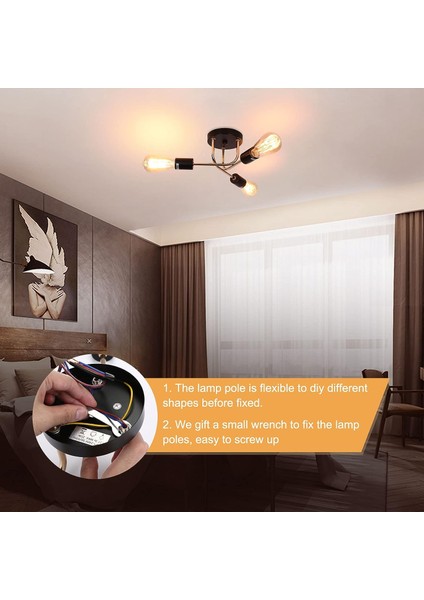 Tavan Lambası Avize Metal Retro Aydınlatma Avize Retro (Ampul Yok) (Yurt Dışından) modelleri