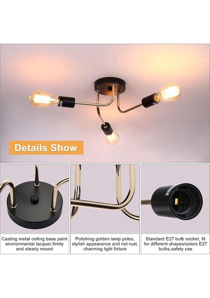 Tavan Lambası Avize Metal Retro Aydınlatma Avize Retro (Ampul Yok) (Yurt Dışından) fırsatları