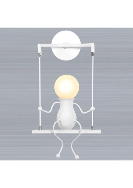 Insansı Yaratıcı Duvar Lambası Modern Duvar Lambası Basit Mum Duvar Lambaları E27 Çocuk Odası, Yatak Odası Başucu, Merdiven, Koridor, Restoran, Mutfak, Salıncak Beyaz (Yurt Dışından) modelleri