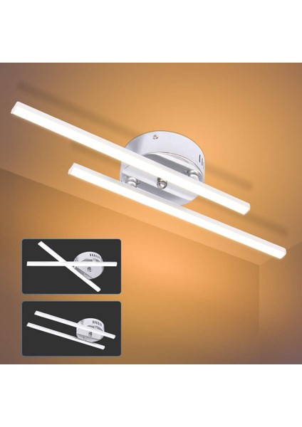 LED Tavan Armatürü, Paralel Şerit Tasarımlı Modern Tavan Armatürü ve Oturma Odası, Yatak Odası, Yemek Odası Için 2 Parça Paralel Işık (2 Sıcak Beyaz Işık) (Yurt Dışından)