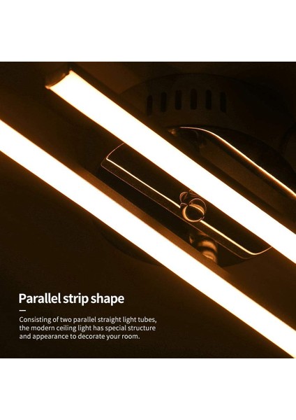 LED Tavan Armatürü, Paralel Şerit Tasarımlı Modern Tavan Armatürü ve Oturma Odası, Yatak Odası, Yemek Odası Için 2 Parça Paralel Işık (2 Sıcak Beyaz Işık) (Yurt Dışından) fırsatları