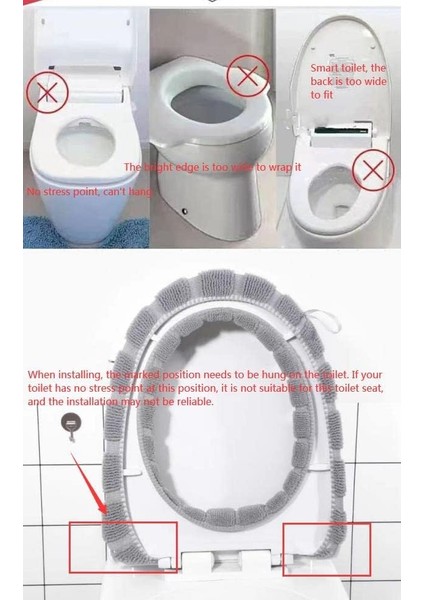 Banyo Için Asma Halkalı 2 Evrensel Su Geçirmez Klozet Minderi Seti - Yumuşak ve Sıcak - Yıkanabilir - Pembe (Yurt Dışından) fiyatları