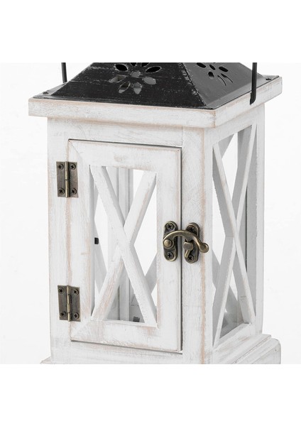 Fener Mumluk Vintage Fener Ahşap Metal Dekoratif Fener Tutucu Açık Rustik Düğün Centerpiece Asılı Fener Çiftlik Evi Kapalı Açık Fener Dekor 28 cm (Yurt Dışından) fırsatları