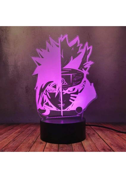 Yaratıcı Masa Lambası 16 Renk Avize Gece Lambası 3D Uzumaki Naruto Uchiha Sasuke Masa Lambası, Japon Anime, Yatak Odası Dekor, Doğum Günü Hediyesi (Yurt Dışından)