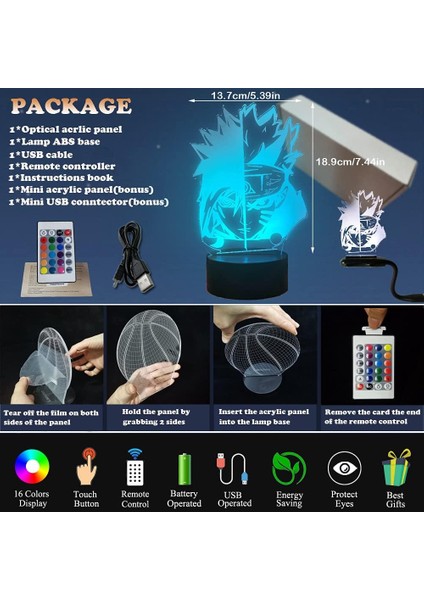 Yaratıcı Masa Lambası 16 Renk Avize Gece Lambası 3D Uzumaki Naruto Uchiha Sasuke Masa Lambası, Japon Anime, Yatak Odası Dekor, Doğum Günü Hediyesi (Yurt Dışından) indirimleri