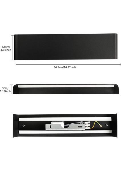 LED Iç Mekan Duvar Lambası 2*12W Siyah Duvar Lambası Sıcak Beyaz 3000K Modern Yatak Odası Oturma Odası Merdiven Koridor Banyo Için (Yurt Dışından) fırsatları