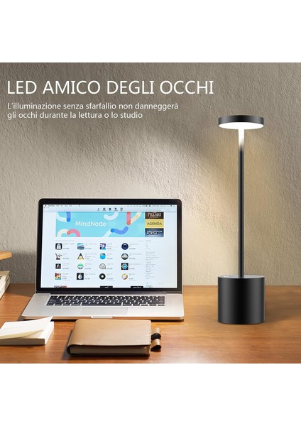 Kablosuz Masa Lambası, 6000MAH Şarj Edilebilir Pil, 2 Parlaklık Seviyesi, Metal Başucu Lambası, Oturma Odası, Yatak Odası, Ofis, Stüdyo Için (Siyah) (Yurt Dışından) fırsatları