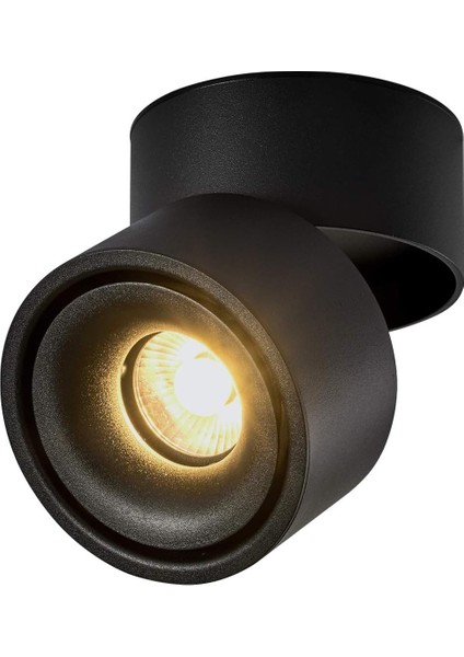 10W LED Tavan Spot Lambası, Işık Gövde Açısı Ayarlanabilir, Spot 10X10X10CM (SIYAH-3000K) (Yurt Dışından)
