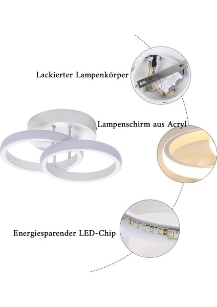 LED Tavan Avize, Tavan Işık Armatür, 18W, Mutfak Oturma Odası Yatak Odası Için Modern Şık Akrilik Tavan Işık Aydınlatma (Yurt Dışından) indirimleri