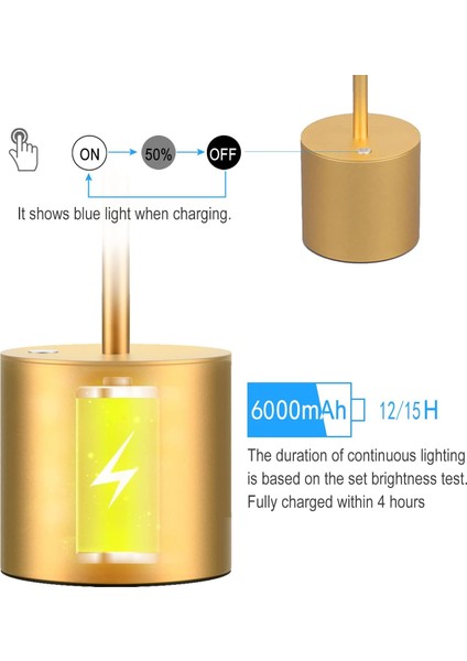 Modern Masa Lambası Şarj Edilebilir Kablosuz USB LED Masa Lambası Dimm Okuma Lambası Alüminyum Alaşım Başucu Lambası Yatak Odası Ofis Yemek Odası Için (Yurt Dışından) fiyatları