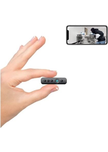 Telefon Uygulamalı En Küçük Güvenlik Kamerası Cctv Kamera Hd 1080P Ip Kamera Android/ios, Windows/mac Pc(Siyah)- (Yurt Dışından)