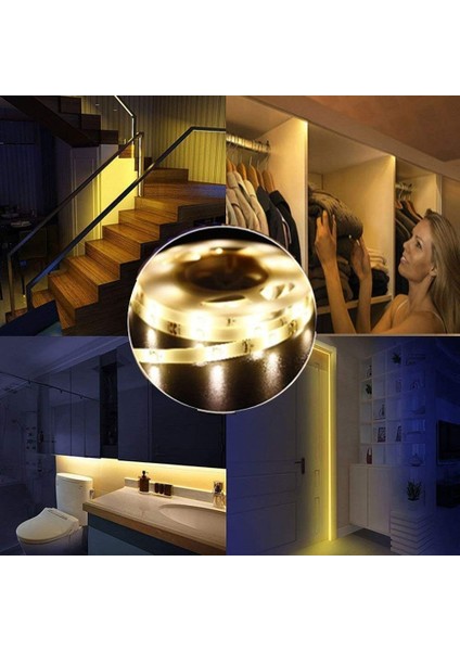 Dolap Işığı, Luxjet® 60LED 2m Gece Işık Şeridi Işık Şeridi, Dolap/gardırop/dolap Merdivenleri/koridor/gardırop Için Hareket Sensörü Lambası, Pille Çalışan (Yurt Dışından) fiyatları