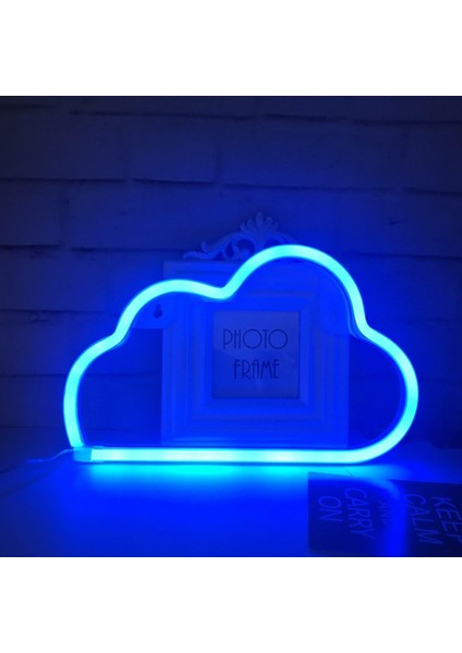 Sevimli Mavi Bulutlar Neon Burcu LED Burcu Şekil Dekor Ev Mutfak Işık Pil USB Fişi Neon Duvar Dekor (Yurt Dışından)