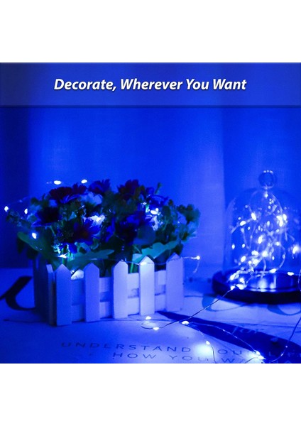 Mavi LED Dize Işıklar Pille Çalışan 50 Mikro LED Dize Işıklar 5m LED Dize Işıklar Pil Tasarrufu Zamanlayıcı ile Iç Mekan Dış Mekan (Yurt Dışından) modelleri