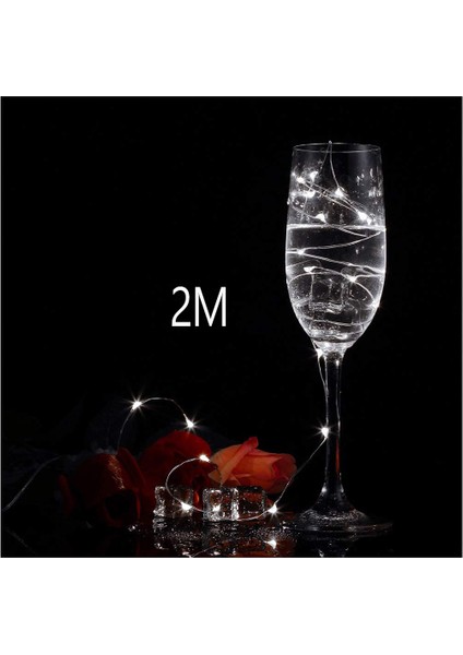 LED Peri Işıkları Pil Bakır Tel Peri Işıkları 1.2m 24LED Peri Işıkları Noel Pille Çalışan Su Geçirmez Işıklar Şişe Dekorasyonu, Soğuk Beyaz, 8'li Paket (Yurt Dışından)