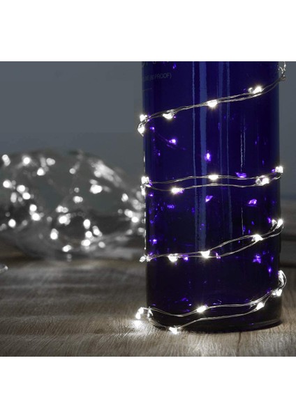 LED Peri Işıkları Pil Bakır Tel Peri Işıkları 1.2m 24LED Peri Işıkları Noel Pille Çalışan Su Geçirmez Işıklar Şişe Dekorasyonu, Soğuk Beyaz, 8'li Paket (Yurt Dışından) fırsatları