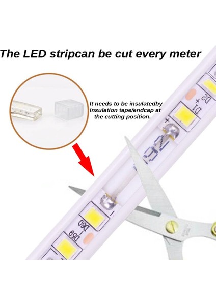 Suya Dayanıklı Beyaz LED Şerit 220V, Smd 5730 120LED/M LED Işık 5m Dış Mekan Şeridi, Ab Fişi ile Transformatöre Gerek Yoktur (Beyaz, 5) (Yurt Dışından) modelleri