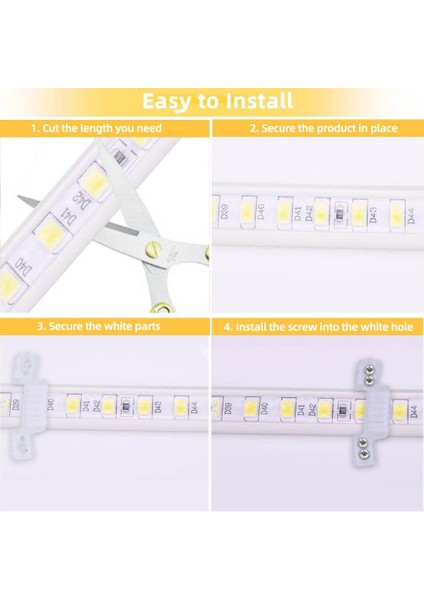 Suya Dayanıklı Beyaz LED Şerit 220V, Smd 5730 120LED/M LED Işık 5m Dış Mekan Şeridi, Ab Fişi ile Transformatöre Gerek Yoktur (Beyaz, 5) (Yurt Dışından) fırsatları