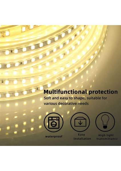 Suya Dayanıklı Beyaz LED Şerit 220V, Smd 5730 120LED/M LED Işık 5m Dış Mekan Şeridi, Ab Fişi ile Transformatöre Gerek Yoktur (Beyaz, 5) (Yurt Dışından) indirimleri