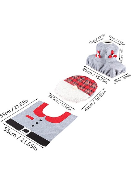 3 Parça Noel Süslemeleri Klozet Kapağı ve Banyo Paspasları Noel Baba Dekorasyon Seti Banyo Paspası Tuvalet Kapağı Noel Dekorasyonu Noel Baba Kapağı ve Tuvalet Paspasları (Yurt Dışından) fırsatları