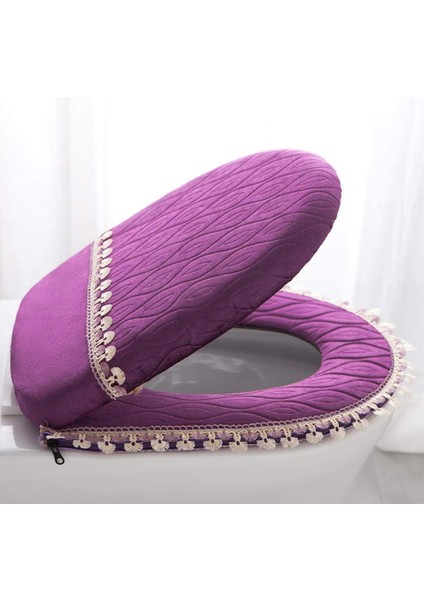 1 Parçalı Klozet Paspası Süper Sıcak Evrensel, Ev Peluş Klozet Kapağı Dört Mevsim-Mor-Fermuar, Tuvalet Koruma Klozet Kapağı (Yurt Dışından) fiyatları