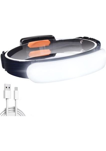 LED Far, USB Şarj Edilebilir Cob Far, 1500 Lümen, 220° Ayarlanabilir Geniş Kafa Feneri (Yurt Dışından)
