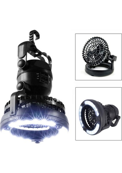 LED Fenerli Kamp Fanı, USB Şarj Edilebilir Çadır Fanı ve Açık Hava Kamp Seyahati Için Asma Kancası (Yurt Dışından)