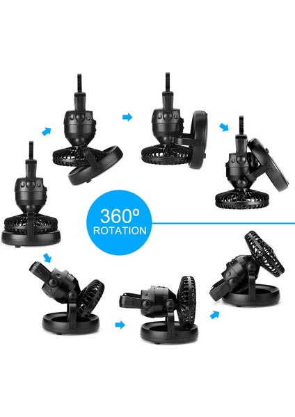 LED Fenerli Kamp Fanı, USB Şarj Edilebilir Çadır Fanı ve Açık Hava Kamp Seyahati Için Asma Kancası (Yurt Dışından) modelleri