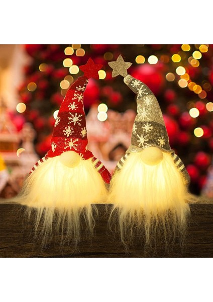 Isovnus Noel Dekorasyon Gnome, Led'li 30 cm Yüksek, Isveç Noel Baba Noel Baba Tomte Gnome, Çocuklar Için Iskandinav Gnome Hediyeleri, Aile, Noel Arkadaşları, 2'li Paket (Yurt Dışından) fırsatları