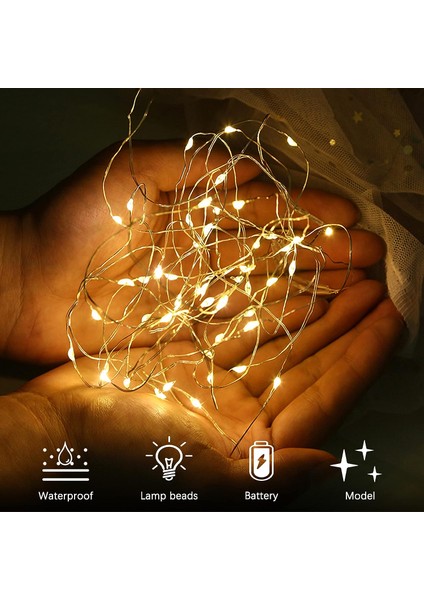 Düğme Pil Peri Işıkları, 6 Parça 2m 20 LED Iç ve Dış Mekan IP65 Bakır Tel Dize Işıklar, Yatak Odası Dekorasyonu, Bahçe, Düğün, Parti, Noel Sıcak Beyaz 6er (Yurt Dışından) fiyatları