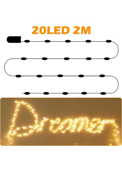 Düğme Pil Peri Işıkları, 6 Parça 2m 20 LED Iç ve Dış Mekan IP65 Bakır Tel Dize Işıklar, Yatak Odası Dekorasyonu, Bahçe, Düğün, Parti, Noel Sıcak Beyaz 6er (Yurt Dışından) fırsatları
