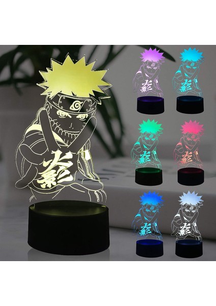 Gece Lambası Anime Figürleri LED Kısılabilir 3D USB Uzaktan Kumanda Dokunmatik 7 Renk Lav Lambası Noel Hatıra Erkek Kız Çocuk Bebek Oyuncakları (Yurt Dışından)