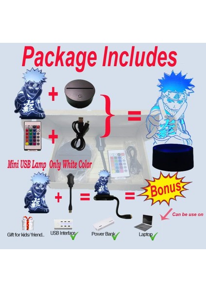 Gece Lambası Anime Figürleri LED Kısılabilir 3D USB Uzaktan Kumanda Dokunmatik 7 Renk Lav Lambası Noel Hatıra Erkek Kız Çocuk Bebek Oyuncakları (Yurt Dışından) fırsatları