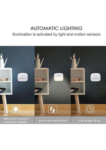 LED Gece Lambası, [2 Paket] Hareket Sensörlü Gece Lambası, Duvar Lambası, Hareket Sensörlü Dolap Işıkları, Merdivenler Için Güvenli Işıklar, Koridor, Banyo, Mutfak, Dolap (Yurt Dışından) modelleri