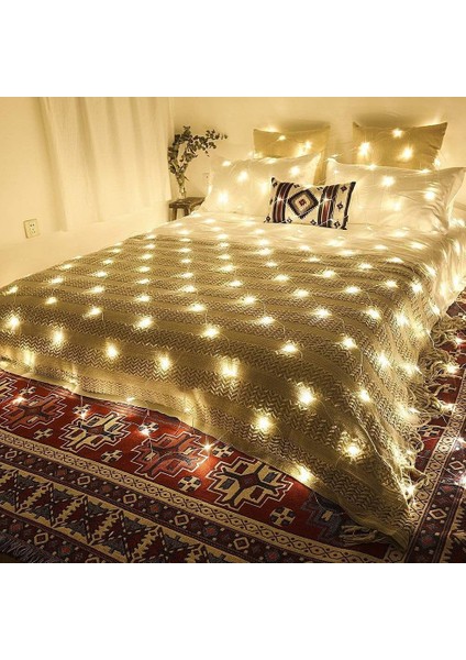 96 LED Işık Net Işık Perdesi Peri Işıkları Sıcak Beyaz Dekoratif Işık Kapalı ve Açık Noel Düğün Fişi ile (Yurt Dışından) fırsatları