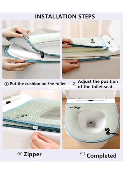 2'li Klozet Kapağı Seti, Fermuarlı, Kalın Deri, Asma Halkalı, Çok Sıcak, Yıkanabilir (Gri + Yeşil) (Yurt Dışından) fiyatları