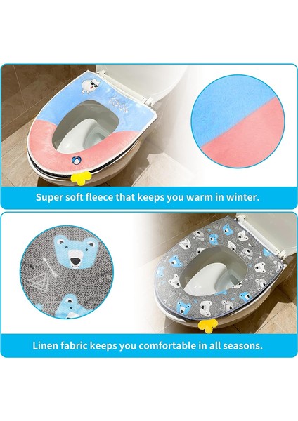 3 Adet Klozet Kapağı, Saplı Klozet Koruyucu, Yıkanabilir Evrensel Klozet Minderi Sıcak Yumuşak (Yurt Dışından) modelleri
