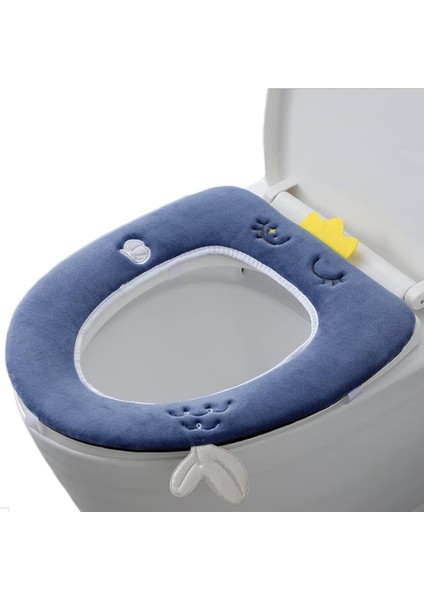 1 Adet Peluş Klozet Minderi Yumuşak ve Rahat Klozet Kapağı Su Geçirmez Klozet Kapağı Yıkanabilir Kapak Mat (Mavi) (Yurt Dışından)