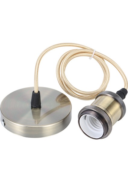 E27 Kablolu Metal Sarkıt, Tavan Aydınlatması Için Ayarlanabilir Örgülü Bronz Sarkıt Braketi (Bronz Bronz) (Yurt Dışından)