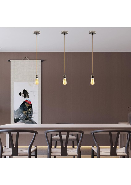 E27 Kablolu Metal Sarkıt, Tavan Aydınlatması Için Ayarlanabilir Örgülü Bronz Sarkıt Braketi (Bronz Bronz) (Yurt Dışından) fırsatları